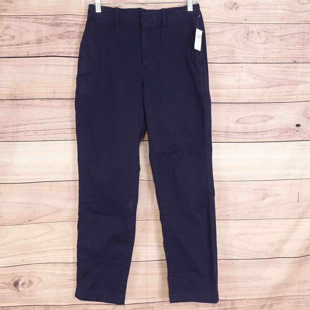 New! Gap Pants Womens 4 Blue Downtown Khaki Twill Stretch Zip Pockets 28x26